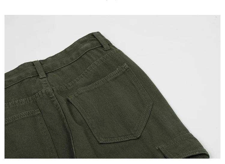 hip hip pants men bottom zipper cargo pants streetwear side pockets harajuku joggers unisex baggy loose straight cotton trousers unique joggers style 3242