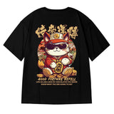 Harajuku Crying character – Good Fortune Befell Print Oversized T Shirt For Men Anime Ca