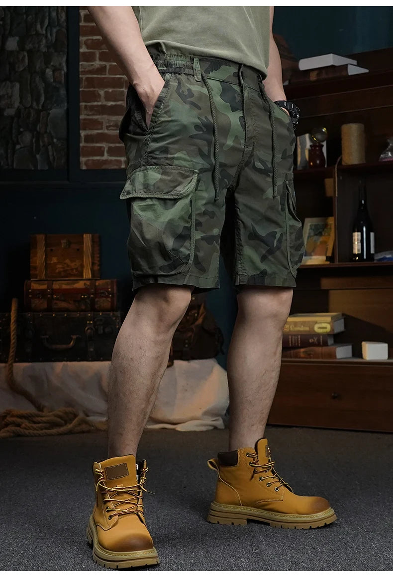 summer cargo shorts mens loose five pocket multi pocket outdoor motorcycle camouflage pants mens shorts unique cargo style 973