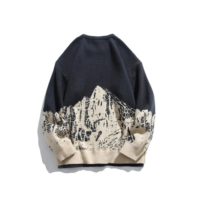 grunge oversized flame jumper built for warmth and edge, essential for winter street style, men’s streetwear clothing piece f