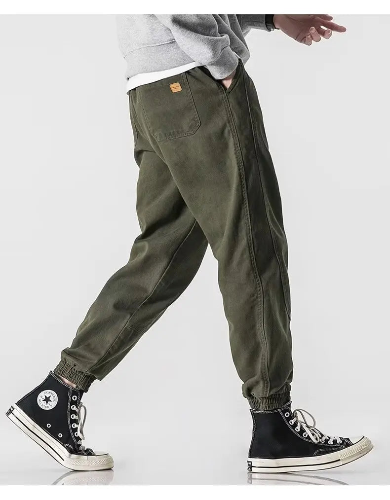 2024 autumn mens khaki cargo pants korean slim fit sports pants harajuku high street sweatpants casual mens clothing new unique joggers style 4380