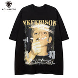 Cyberpunk Broken heart – Mens Hip Hop Oversized T Shirt Streetwear Cartoon Cool Boy G