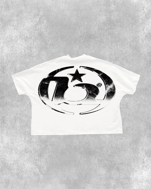 harajuku hip hop t-shirt with manga swirl print and flame haze