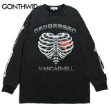 Skatercore Oversized shirt – Hip Hop Gothic Oversized T Shirts Streetwear Vintage Skull G