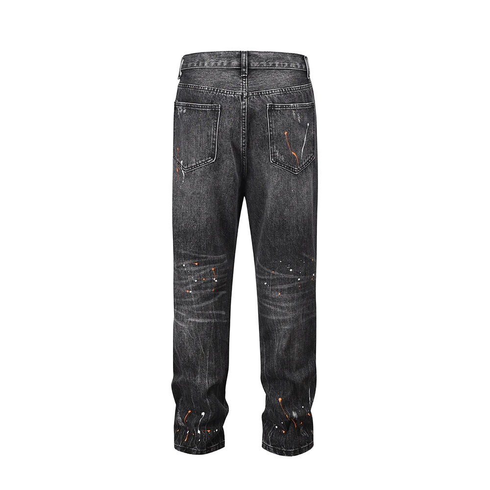 frayed damaged washed black baggy jeans men and women straight streetwear y2k pantalones hombre denim pants oversized cargos combat utility trousers