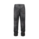 frayed damaged washed black baggy jeans men and women straight streetwear y2k pantalones hombre denim pants oversized cargos combat utility trousers