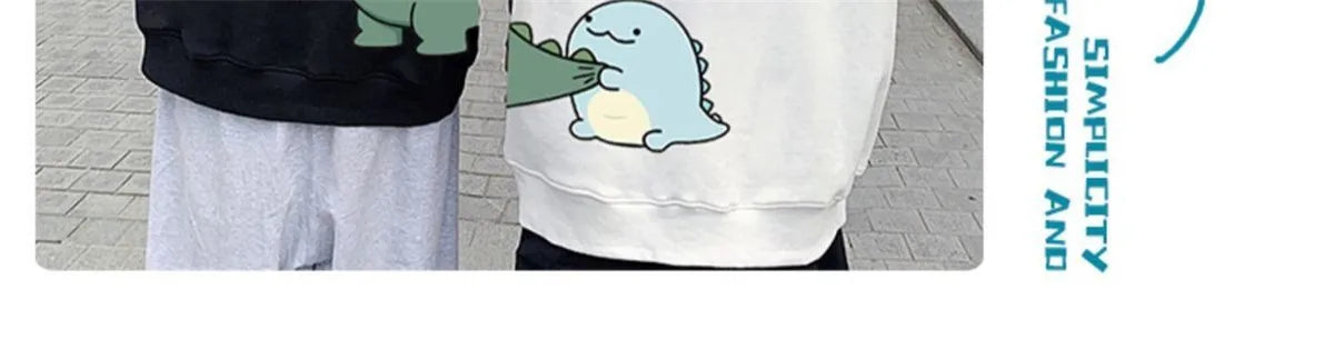 Black Hip Hop Couple Hoodie Men Women Lovers Sweatshirt Girl Cartoon T