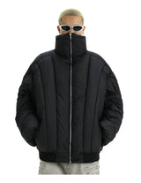 Mens Jacket Winter Parkas Streetwear Thicken Warm Solid Color Zipper Cotton Padded Bomber Jackets Harajuku Fashion Casual Coats
