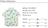 Men Shirts Hawaiian Beach Style Casual Clothes Loose Comfortable Holiday Tops Fruit Print Refreshing Feeling Summer Short Sleeve