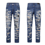 retro washed 3d printed fake distressed jeans hip hop denim pants streetwear jean pants mens harajuku cotton trousers joggers unique joggers style 3876