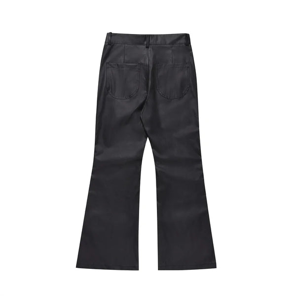 men japanese streetwear fashion vintage hip hop punk gothic cleanfit black coated flare pant man trousers unique default style 1378
