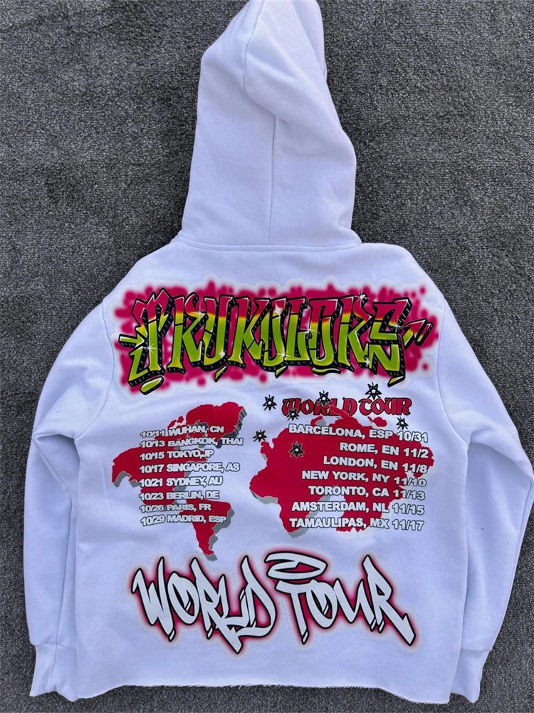 Y2K Pullover Hoodie Long Sleeved Oversize Vintage 3D Printed Clothing