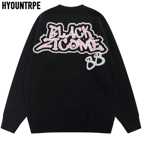 mens hip hop sweater spider knitted pullover o neck jumper fashion punk streetwear harajuku y2k jumpers casual loose sweaters trendy hip hop style outerwear, oversized graphic print design, aesthetic street look hoodie