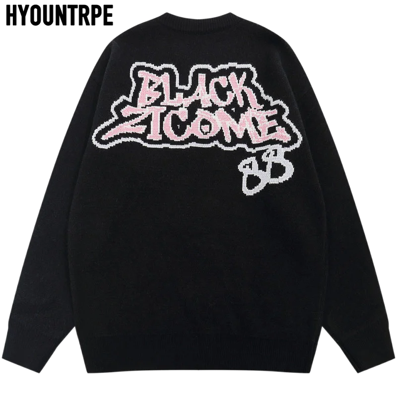 mens hip hop sweater spider knitted pullover o neck jumper fashion punk streetwear harajuku y2k jumpers casual loose sweaters trendy hip hop style outerwear, oversized graphic print design, aesthetic street look hoodie