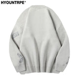 hip hop knitted anime oversized sweater mens ripped sleeve pullover streetwear unisex new casual loose sweaters jumpers knitwear - 2025 streetwear drop, vintage look oversized hoodie, gothic aesthetic hoodie for winter