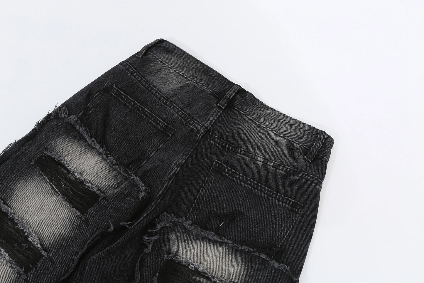 fashion distressed washed wtih moustache effect denim jean pants mens casual straight trousers streetwear hip hop joggers pants unique joggers style 2345