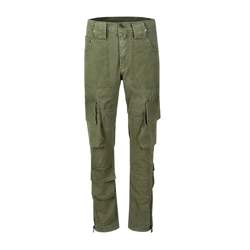 mens hip hip pants retro cargo pant streetwear side pockets bottom zipper harajuku joggers casual loose straight cotton trousers unique joggers style 3821