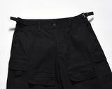 american streetwear zipper cargo straight trousers two different wearing washed detachable multi pocket mens balck tactical pant unique cargo style 1836