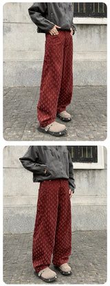 men brand fashion wash jacquard denim splice pocket loose casual wide leg baggy jeans cityboy cargo jeans pants trousers unique cargo style 2540