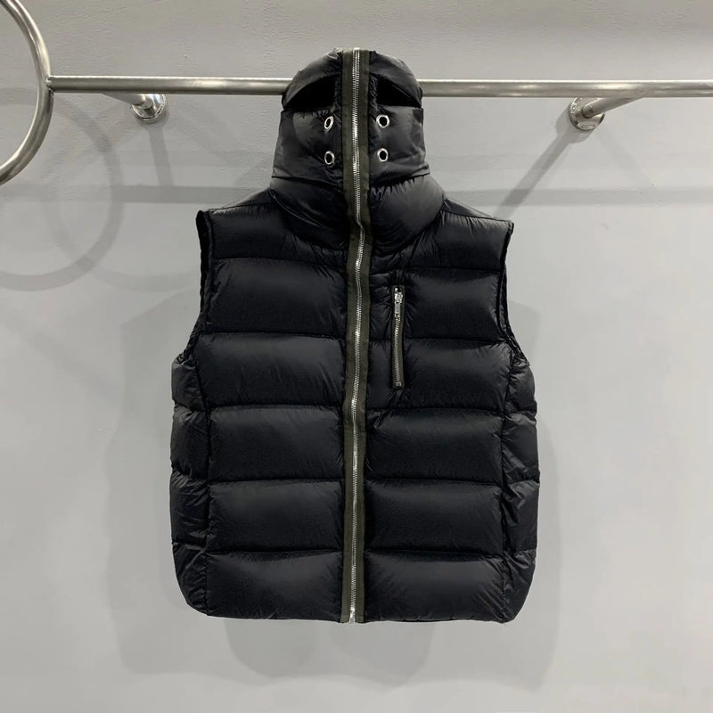 New 2023 Luxury Men Classic Kanye West Rick 4 Holes Hood Coats & Jackets / Down Coats Vest Cotton Thicken Warm Winter #672