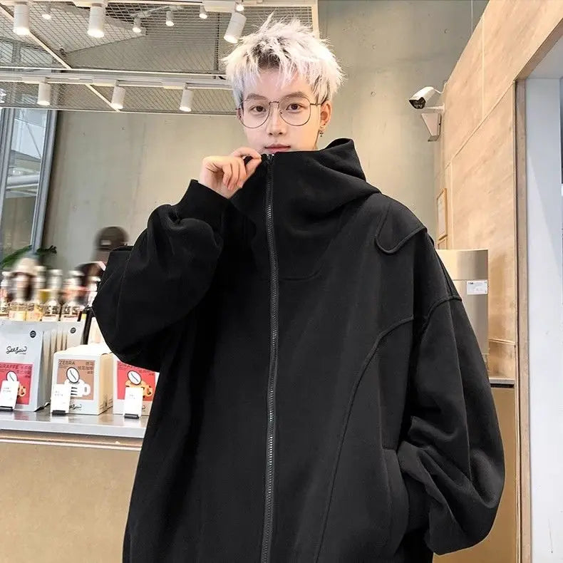White Cardigan Sweatshirt Men 2024 Spring And Autumn New Style High En