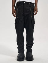 fashion zipper open waist pants with side pockets cargo pants trousers streetwear hip hop military casual pants joggers men unique joggers style 975
