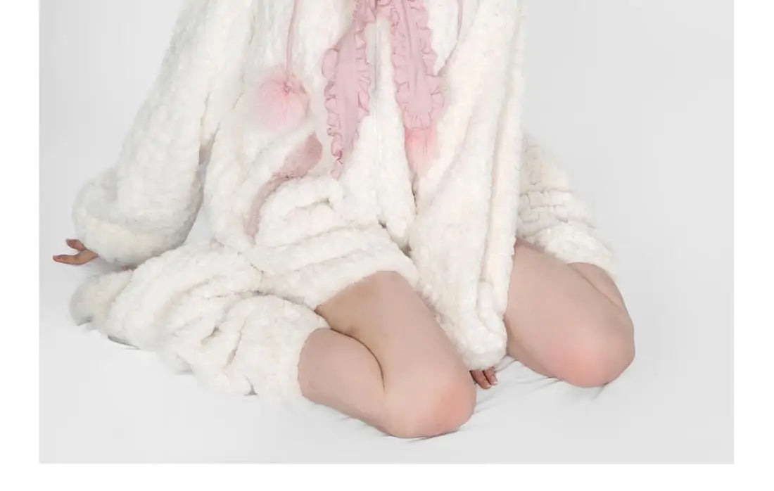 Harajuku Sweet Thicknecked Bow College Coat Woman Zip Up Hoodie Sailor