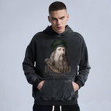 gothic chrome print featuring rainbowtouches washed hoodies men fashion high street graphic vintage hip hop mens hoodie street unisex original design