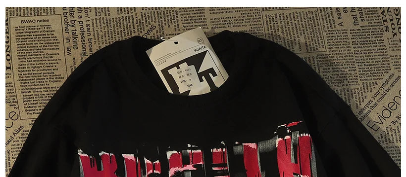 Y2k Aesthetic piece – American Retro High Street Pure Cotton Short Sleeved T Shirt