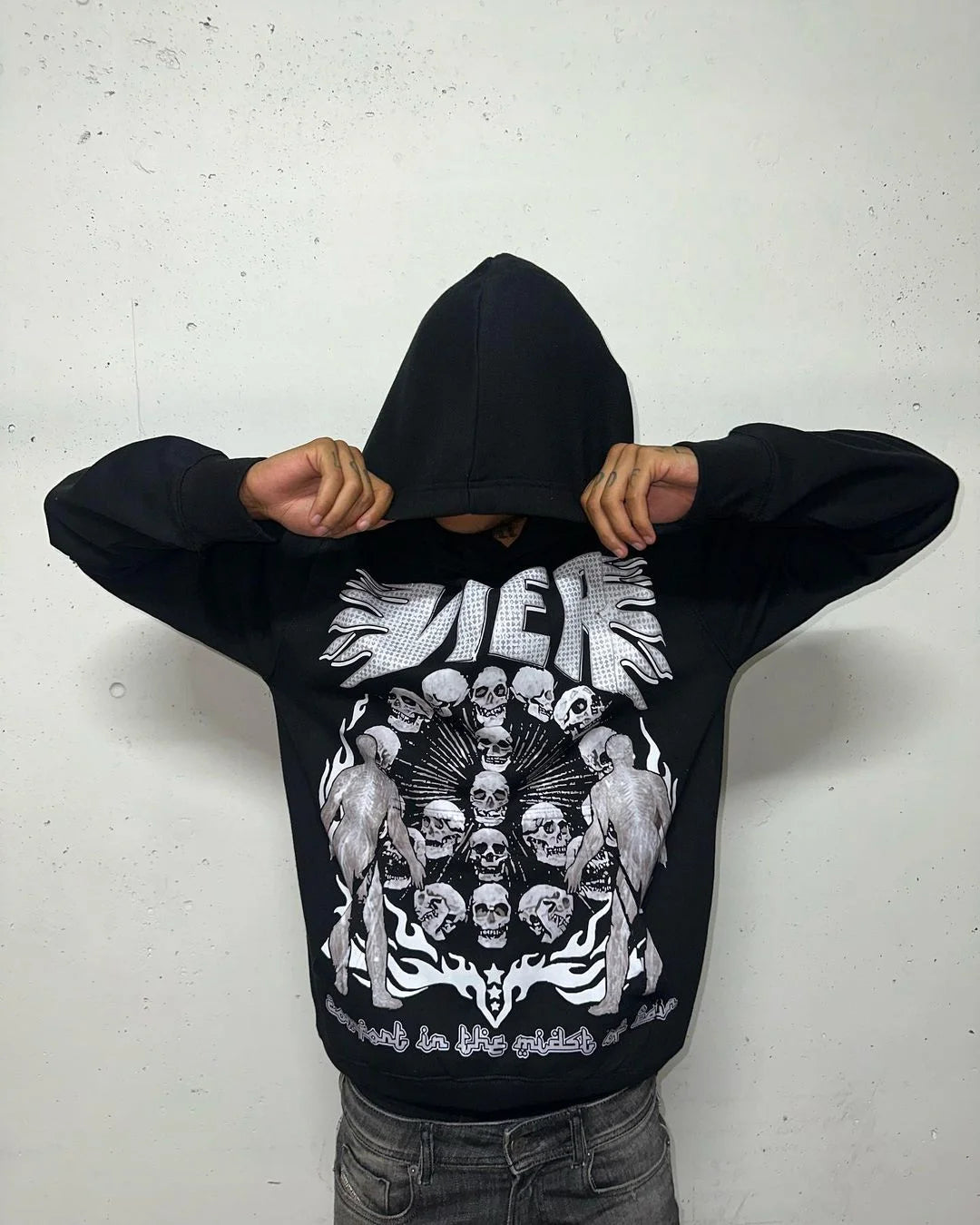 Y2K Womens Clothing Hoodies Sweatshirt Long Sleeve Pullover High Streetwear