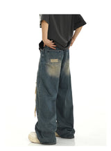 fashion ripped holes denim jeans harajuku patchwork straight jean trousers y2k trouser mens hip hop streetwear baggy jeans pants unique jeans style 4607