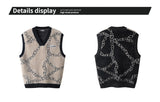 high street harajuku imitation mink hair knitted vest chain color block v neck pullover sweater vest oversized knitwear trendy aesthetic street look hoodie, urban wear with bold artwork, unique limited edition hoodie