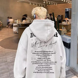 Autumn Mens Goth Letter Printed Pullover Hoodies Y2K Streetwear Fashio