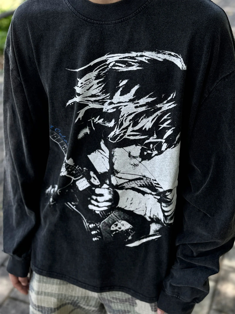grunge pullover streetwear, modern knitwear, cozy fashion fit, stylish street outfit, modern aesthetic appeal