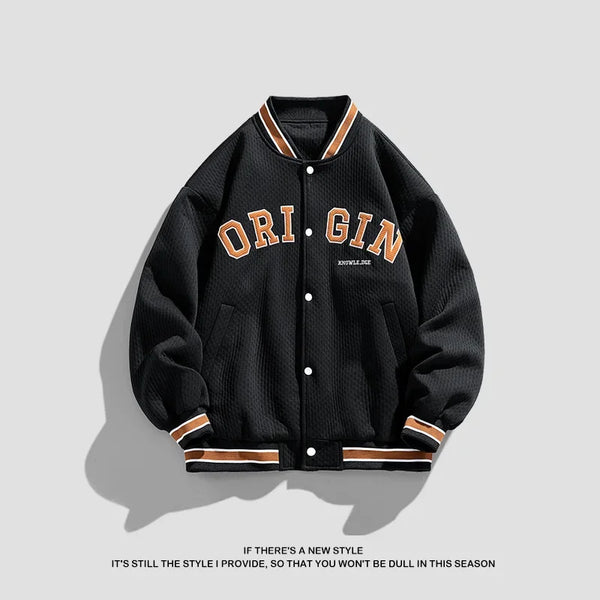 Red Leather Varsity Jacket Unisex Style