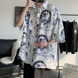 2023 Summer New Light Luxury Fashion Shirt Men Loose Casual Short-sleeved Shirt All-match Boutique Clothing Simple Style