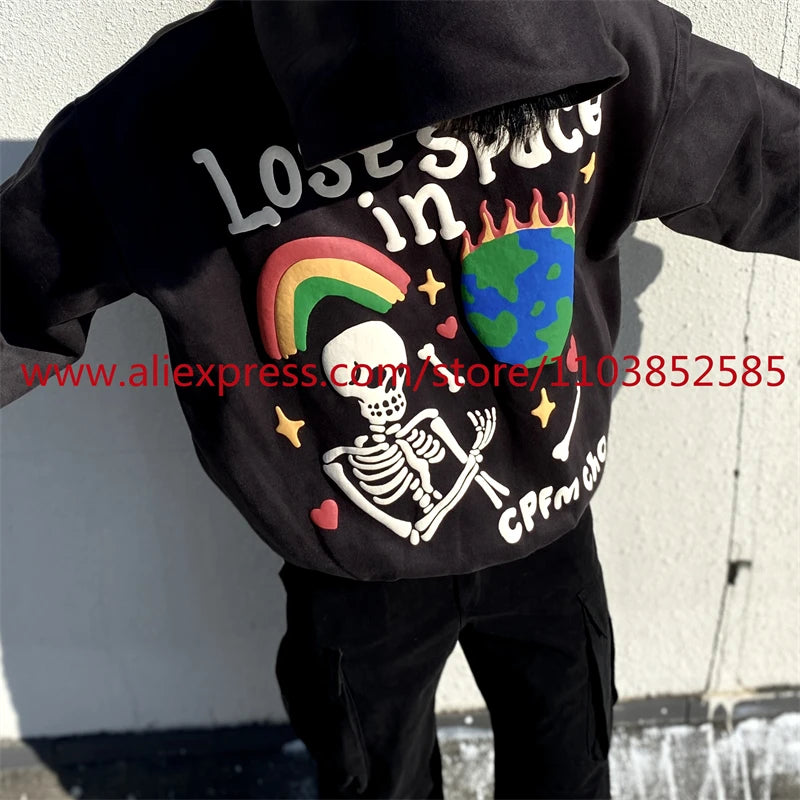 Autumn Winter New American Heavy Duty Vintage Hoodie Long Sleeve High
