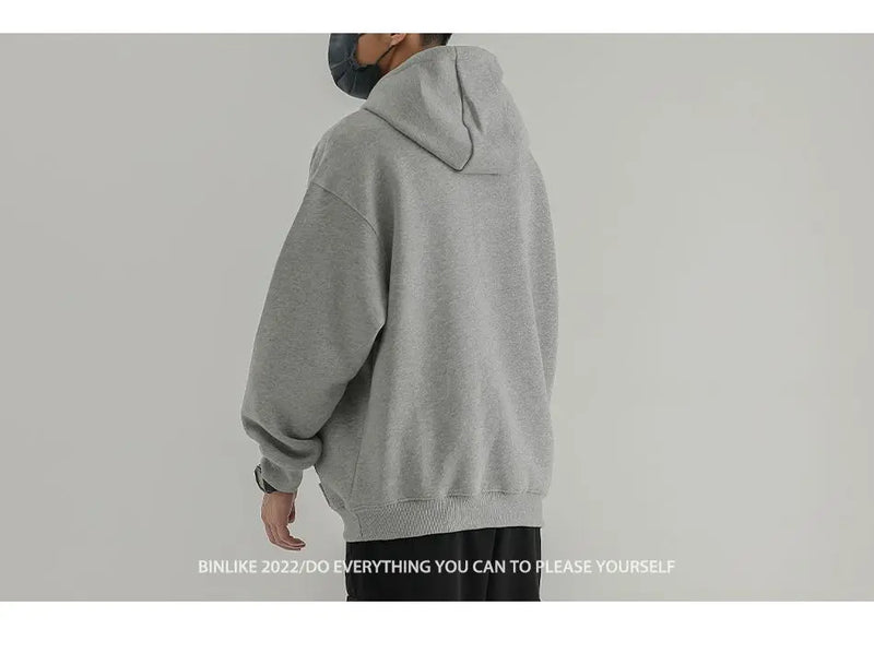 Fashionable Korean Personalized Hooded Sweatshirt Men's Letter Autumn and Winter Tops Japanese Casual Loose Pullover Jacket Tops