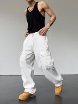 mens hip hop pants retro cargo pant streetwear side big pockets zipper harajuku joggers new casual loose straight baggy trousers unique joggers style 230