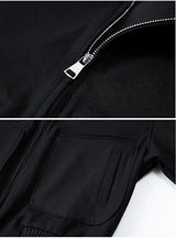 checkered varsity bomber, high-street look, men's streetwear fashion, trendy oversized fit, urban techwear design, modern hip
