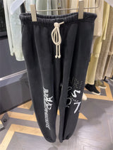 24ss rrr123 gymno high street heavyweight best quality cotton gradient washed distressed drawstring casual sport pants leggins unique default style 6165