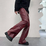 pu leather pants men streetwear fashion hip hop punk gothic vibe casual faux leather pant man boyfriend motorcycle trousers unique default style 3023