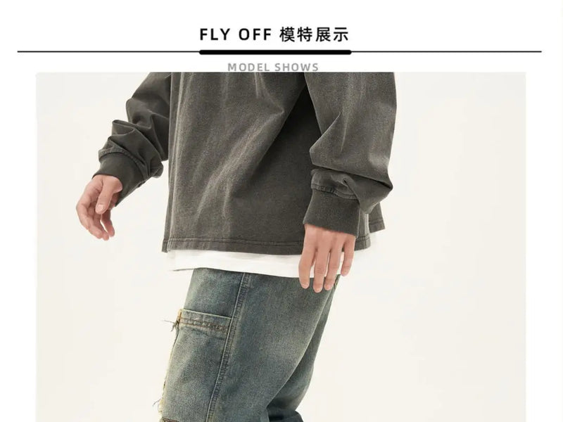 american high street trendy men and women trendy personalized straight tube washed jeans couple loose retro casual pants y2k unique jeans style 21