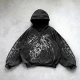 Harajuku Cotton Thick Material Gothic Angel Hoodie Women Super Large H