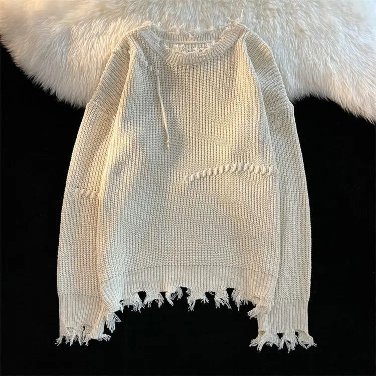 oversized flame knit top, unisex streetwear inspired by 2025 fashion trends, mens fashion layer for modern streetwear collect