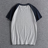 Glitchcore Anime panel – Summer Short Sleeved Mens New Retro Stitching Contrast Color
