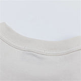 Anime Vintage t-shirt – False Letter Print Washed Distressed Faded Vintage Standard