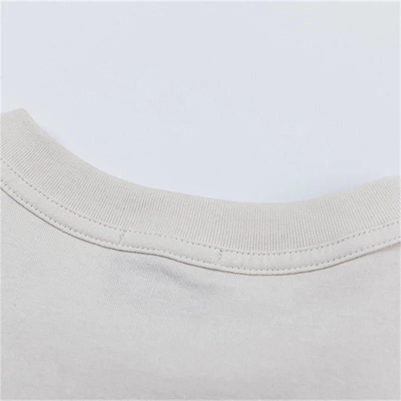 Anime Vintage t-shirt – False Letter Print Washed Distressed Faded Vintage Standard