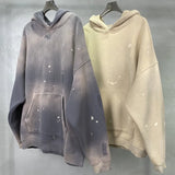 Harajuku melting smiley featuring street wear speckled ink rubbed hooded hoodies fashion sense distressed winter coat mens and womens baggy washing clothes