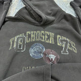 Classic rap album cover hoodie with graffiti details
